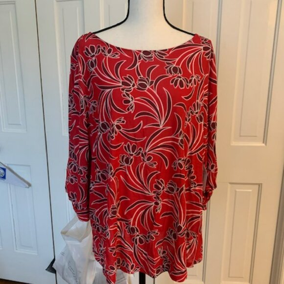 NWT Liz Claiborne Plus Women's Crew Neck 3/4 Sleeve Blouse - Picture 6 of 6